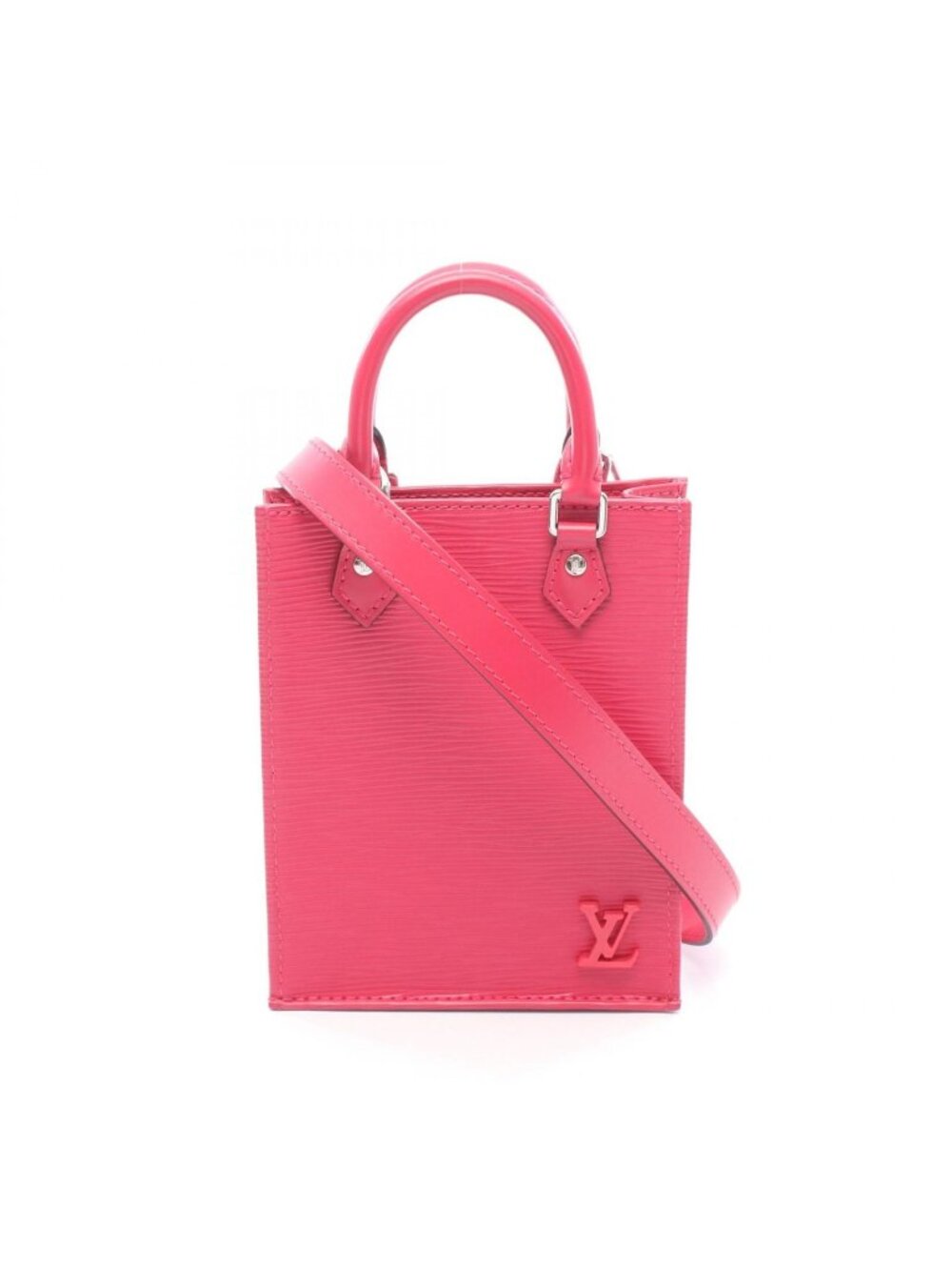 Louis Vuitton Handbag Petite Sac Plat 2-Way Rose Pondicherry Leather